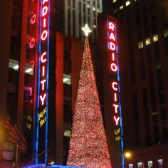 The tree changing colors at Radio City