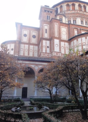 The courtyard of the convent of Santa Maria della Grazie