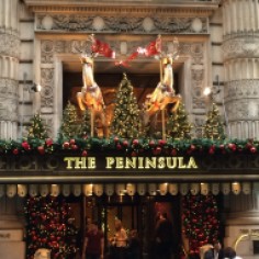 The reindeers inviting you to the Peninsula hotel in midtown
